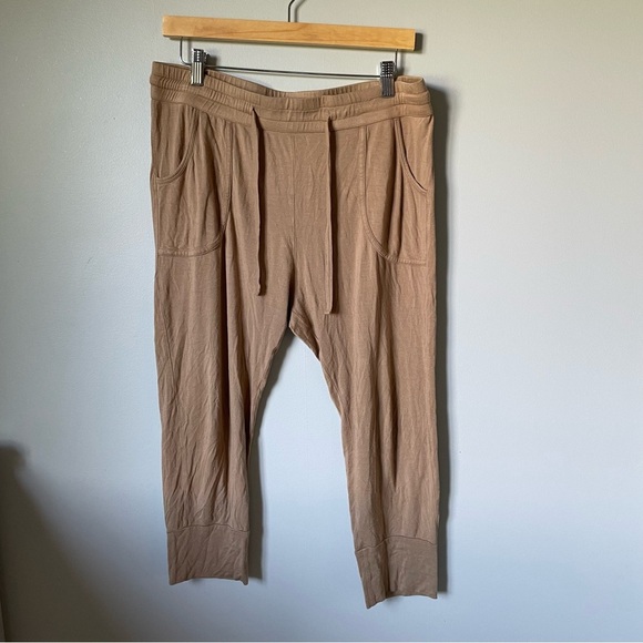 Kate Quinn Bamboo Tan Jogger Pants SIze Large - Picture 1 of 7